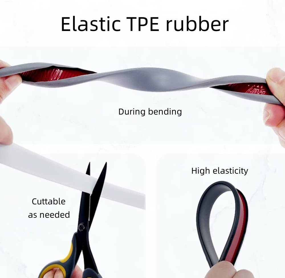 U-Shape Edge Banding 16.4ft Self-Adhesive Veneer Trim Strip TPE Furniture Edge Protector for Table Shelf and Cabinet Restoration