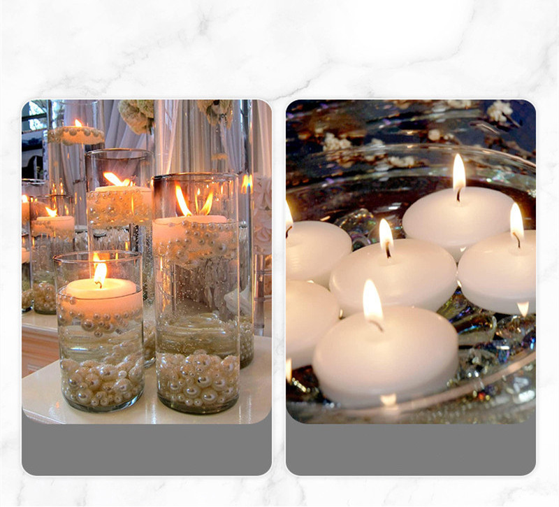 Luxury White Smokeless Floating Candle Customized Romantic Wedding Decoration