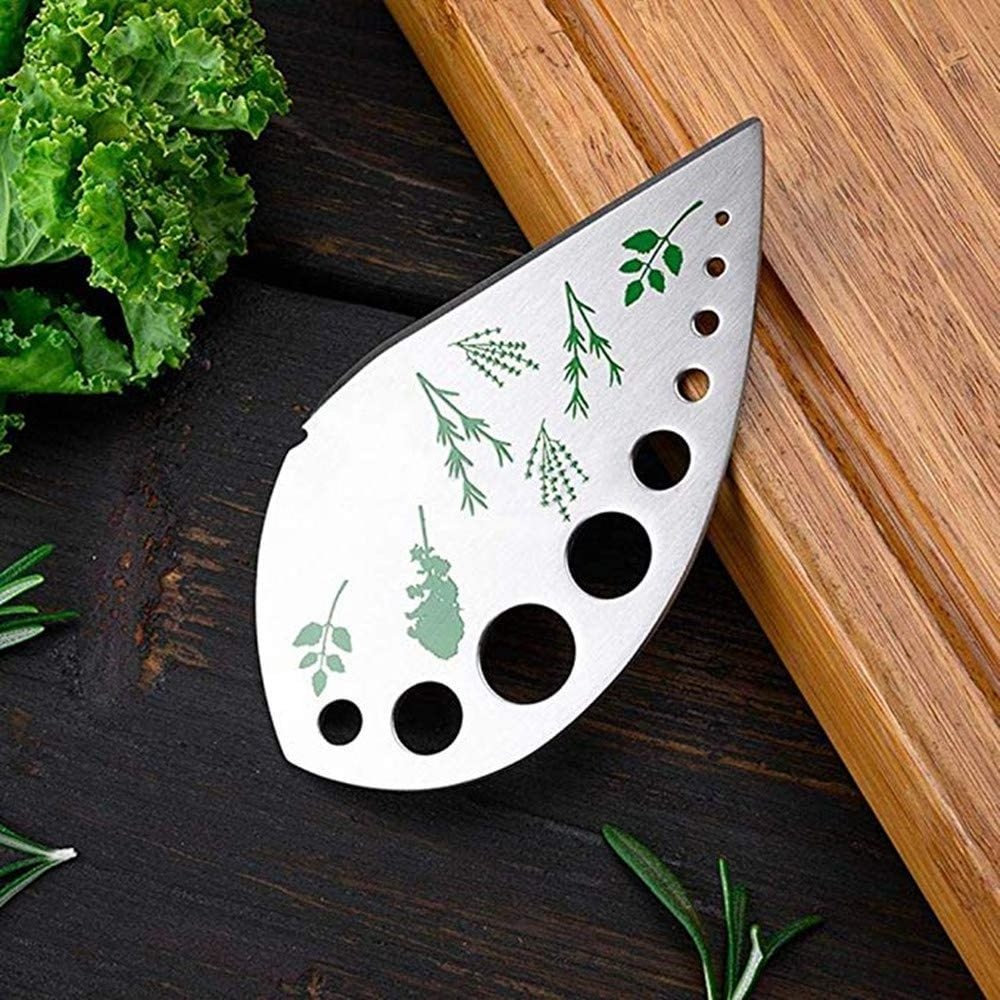 Stainless Steel Kitchen Herb Leaf Stripping Tool Metal Herb Pealer Cutter 9 holes Herb Stripper