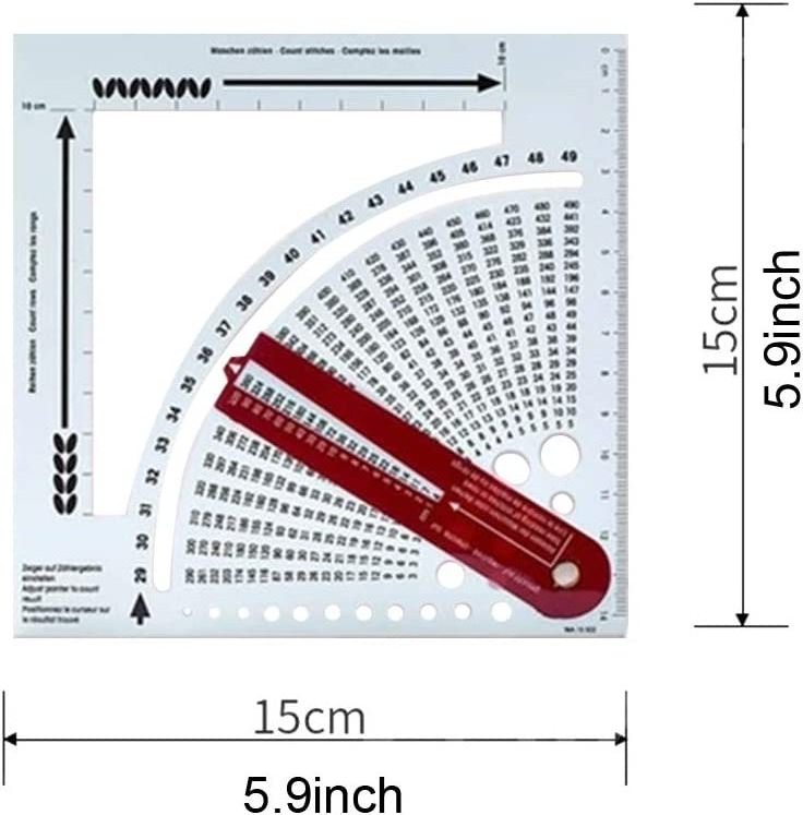 Knitting Gauge Converter Tool Knitting Counter Calculator Density Ruler for Knitting Works Crafts