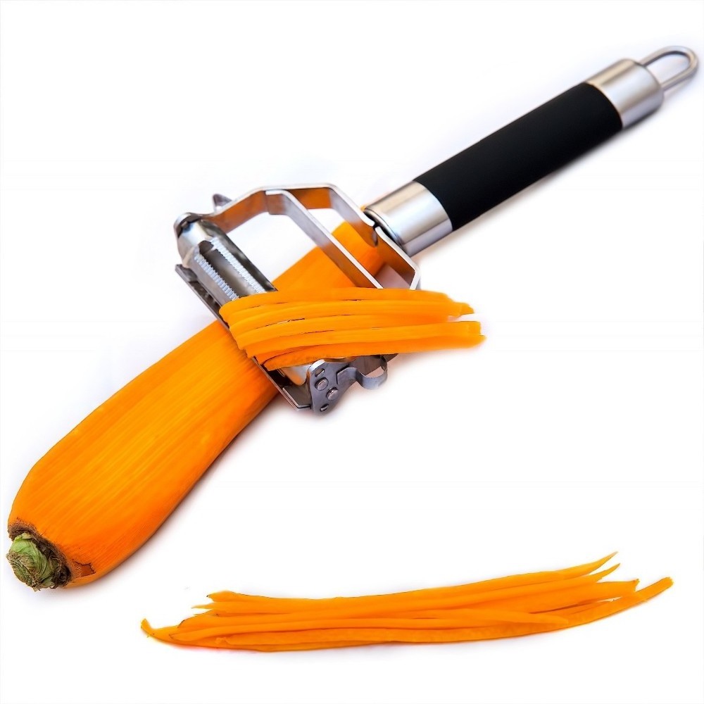 Stainless Steel Dual Blade Vegetable Peeler Non-slip Handle Julienne Cutter Vegetable and Fruit Peeler Slicer for Home Kitchen