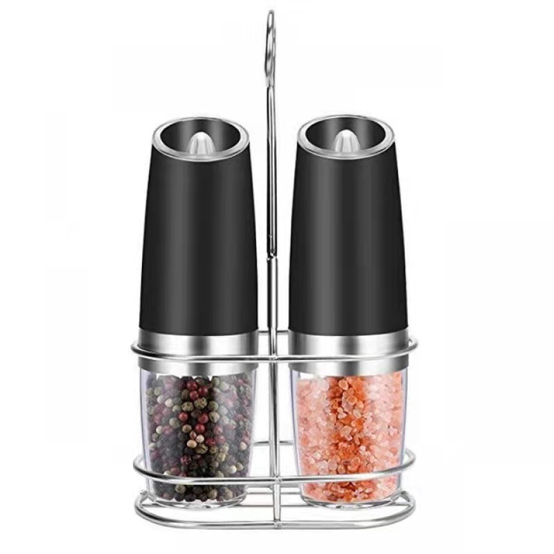 Adjustable Coarseness LED Light Electric Pepper Salt Grinder Stainless Steel Plastic Automatic Spices Mill