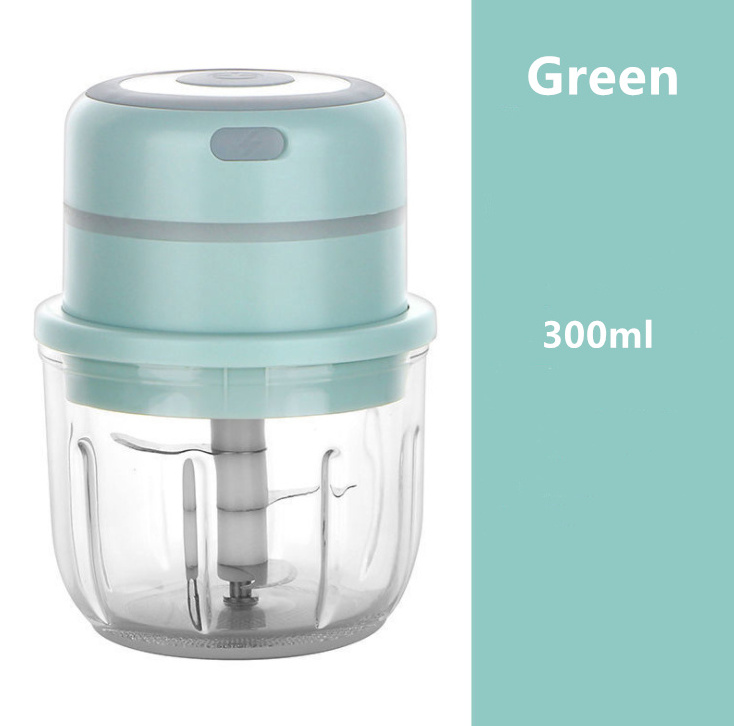 High Speed 30W Electric Garlic Chopper Mini Garlic Masher for Pepper Chili Vegetable Nuts Meat Grinder Food Processor Pink 300ml