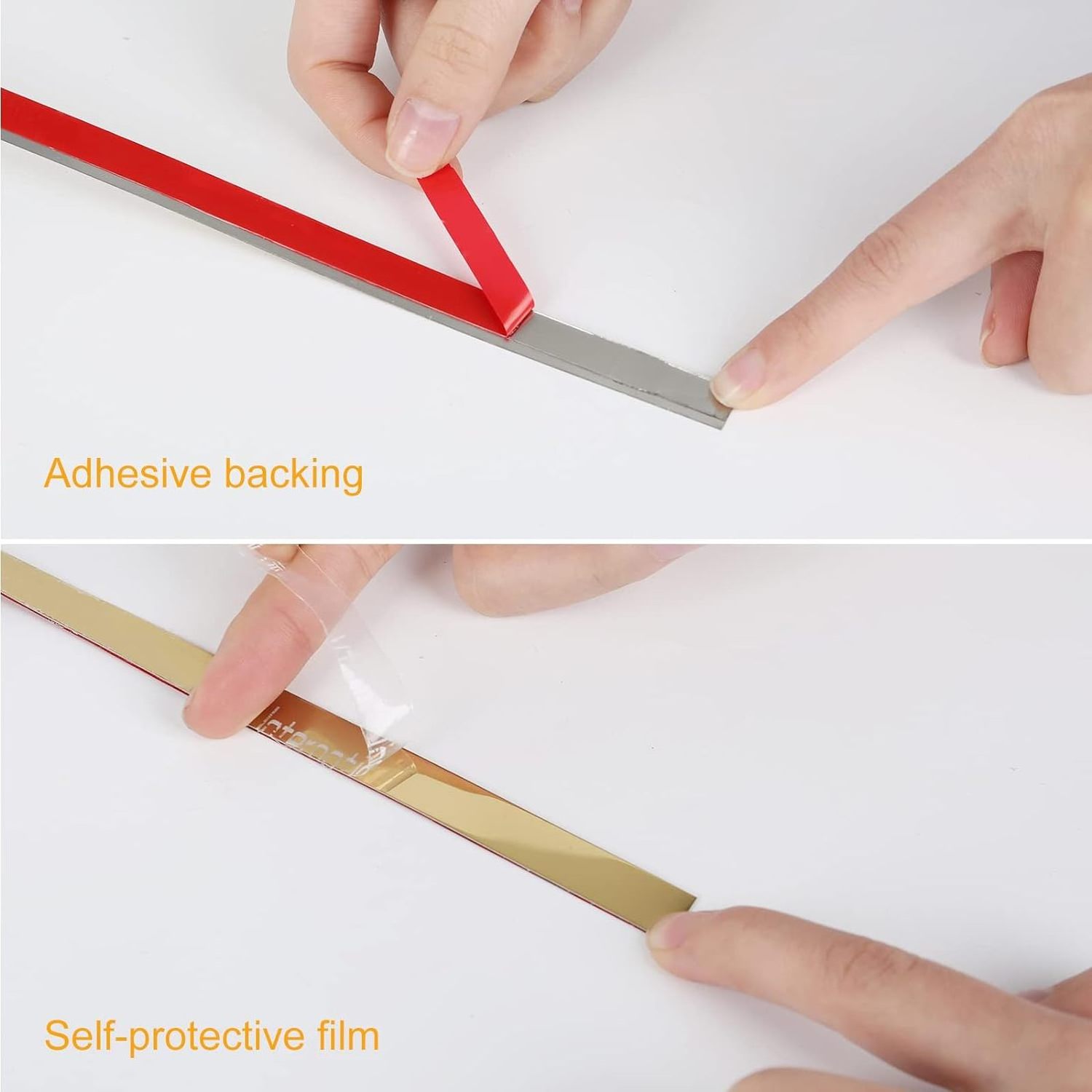 Flexible Self-Adhesive Stainless Steel Wall Molding Trim Peel and Stick Metal Trim for Ceiling Mirror Frame Fireplace Home Decor