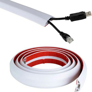 3.28ft Floor Cord Cover PVC Overfloor Cord Protector Self-Adhesive Cable Protector Extension Cord Cover Cable Wire Organizer