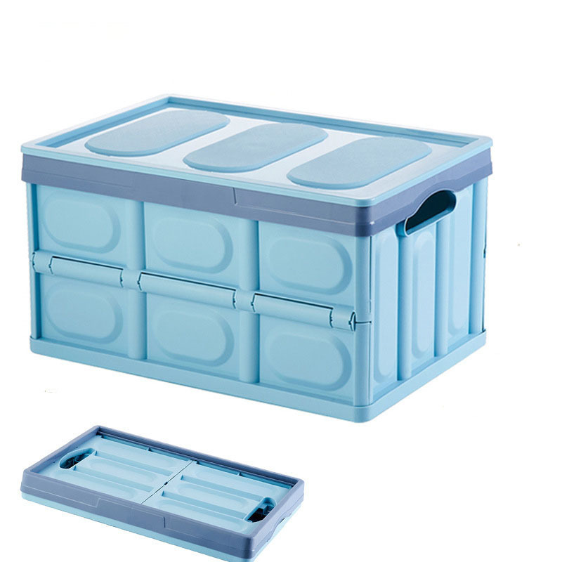 Hot Sale 30L 56L Collapsible Storage Bins Plastic Folding Stackable Utility Crates Storage Boxes Large for Trunk