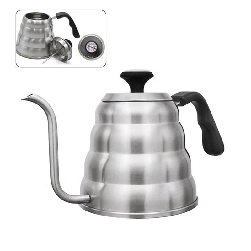 1.2L Stainless Steel Coffee Kettle Gooseneck Spout With Thermometer for Pour Over Coffee Tea Pot coffee drip kettle