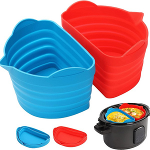 Silicone Slow Cooker Divider Liners - Perfect compatible with 6,7,8QT Crockpot - Food-Grade Material, Easy Cleanup, Reusable