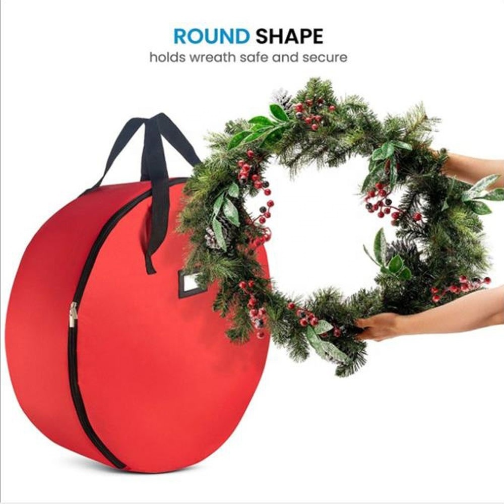 Foldable Oxford cloth Christmas Tree Bag Xmas Wreath Storage Bag Wreath Bag