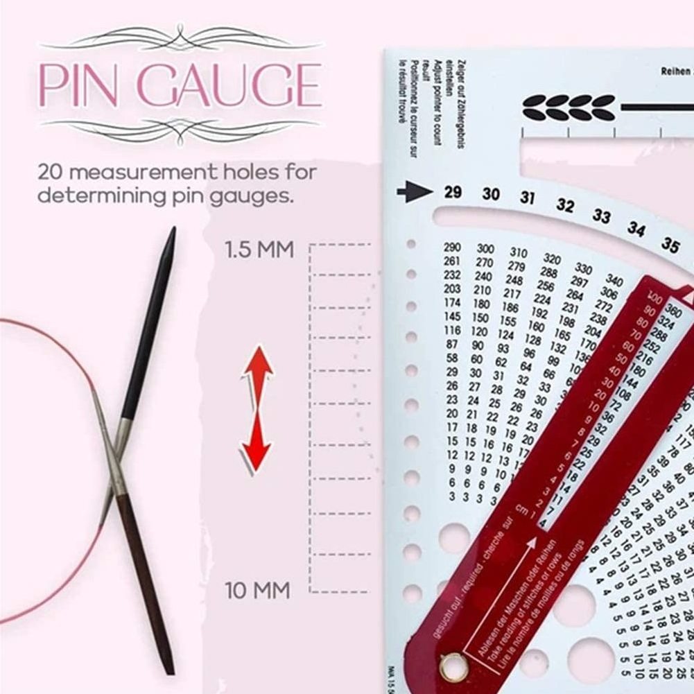 Knitting Gauge Converter Tool Knitting Counter Calculator Density Ruler for Knitting Works Crafts