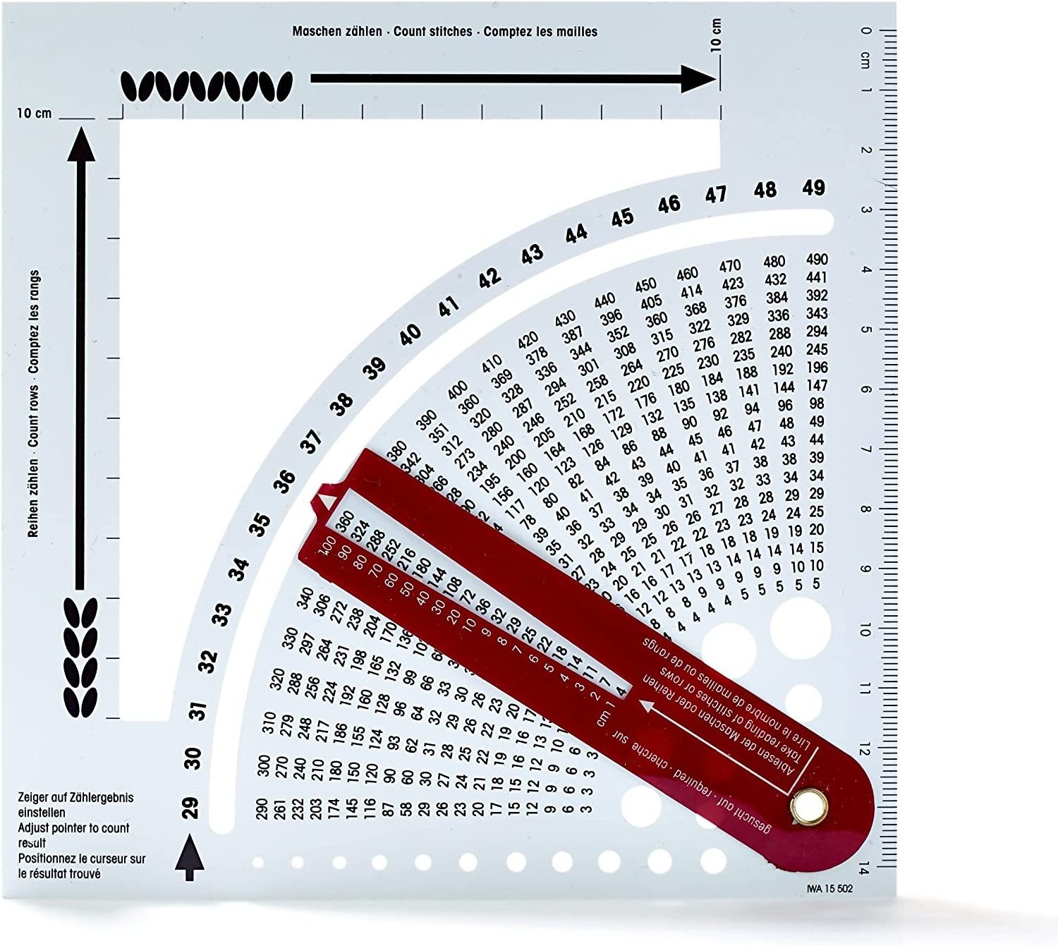 Knitting Gauge Converter Tool Knitting Counter Calculator Density Ruler for Knitting Works Crafts