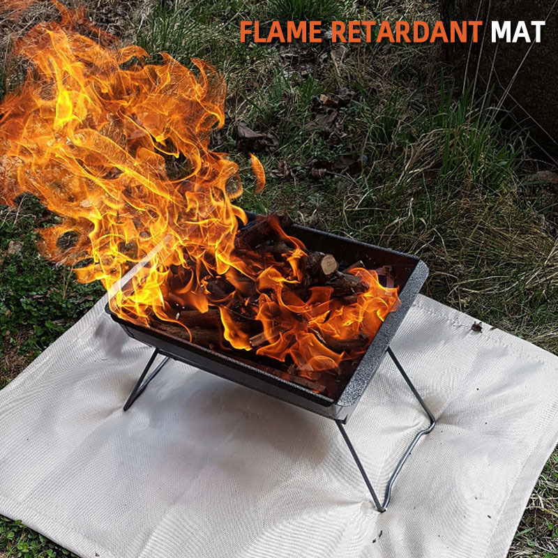 Customize Fire Proof Pad Fire Pit Mat  Fireproof Camping Stove Grill Mat  Glass Fiber Fireproof Fire Pit Mat