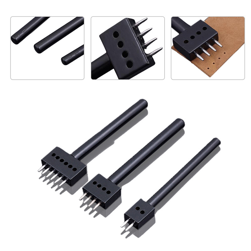 DIY Leather Row Hole Punch Tool Removable Circle Leather Hole Punch Round Hole Puncher Craft Chisel Cutting Punches Kits