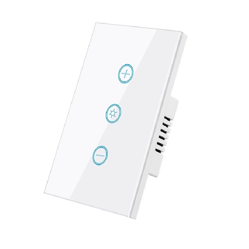 US Tuya WiFi Dimmer Touch Screen Switch Smart Tempered Glass Wall Touch Switch Remote Control by Tuya App