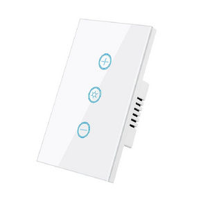 US Tuya WiFi Dimmer Touch Screen Switch Smart Tempered Glass Wall Touch Switch Remote Control by Tuya App