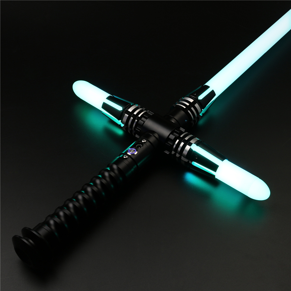 TXQsaber Kylo Ren Cross-guard Lightsaber for Dueling 12 Changeable Color 10 Soundfonts with Smooth Swing Sword for Cosplay