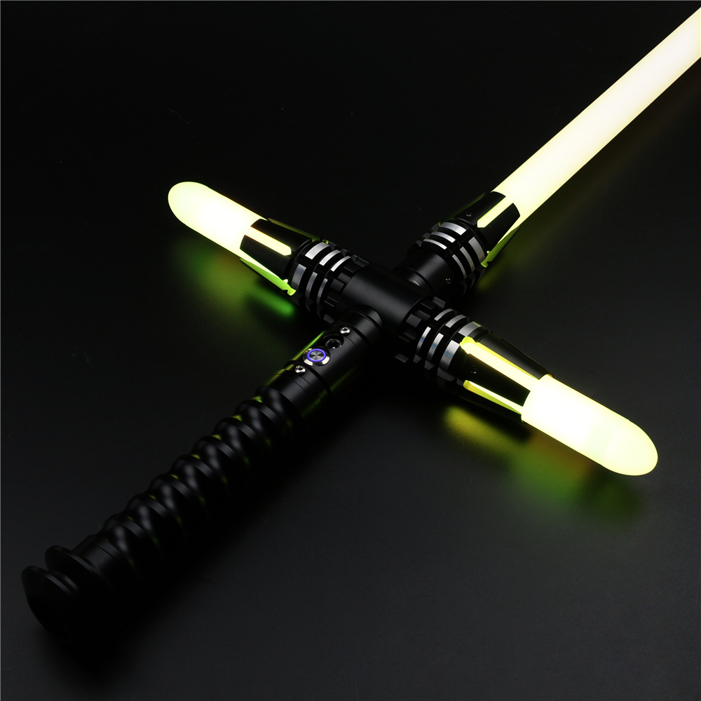 TXQsaber Kylo Ren Cross-guard Lightsaber for Dueling 12 Changeable Color 10 Soundfonts with Smooth Swing Sword for Cosplay