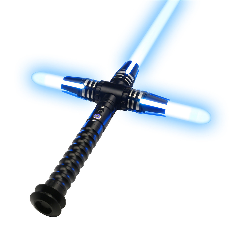 TXQSABER Kylo Ren Neopixel Smooth Swing Crossguard Lightsaber 12 Color Changing 10 Soundfonts 1 inch Metal Hilt Laser Sword Toys