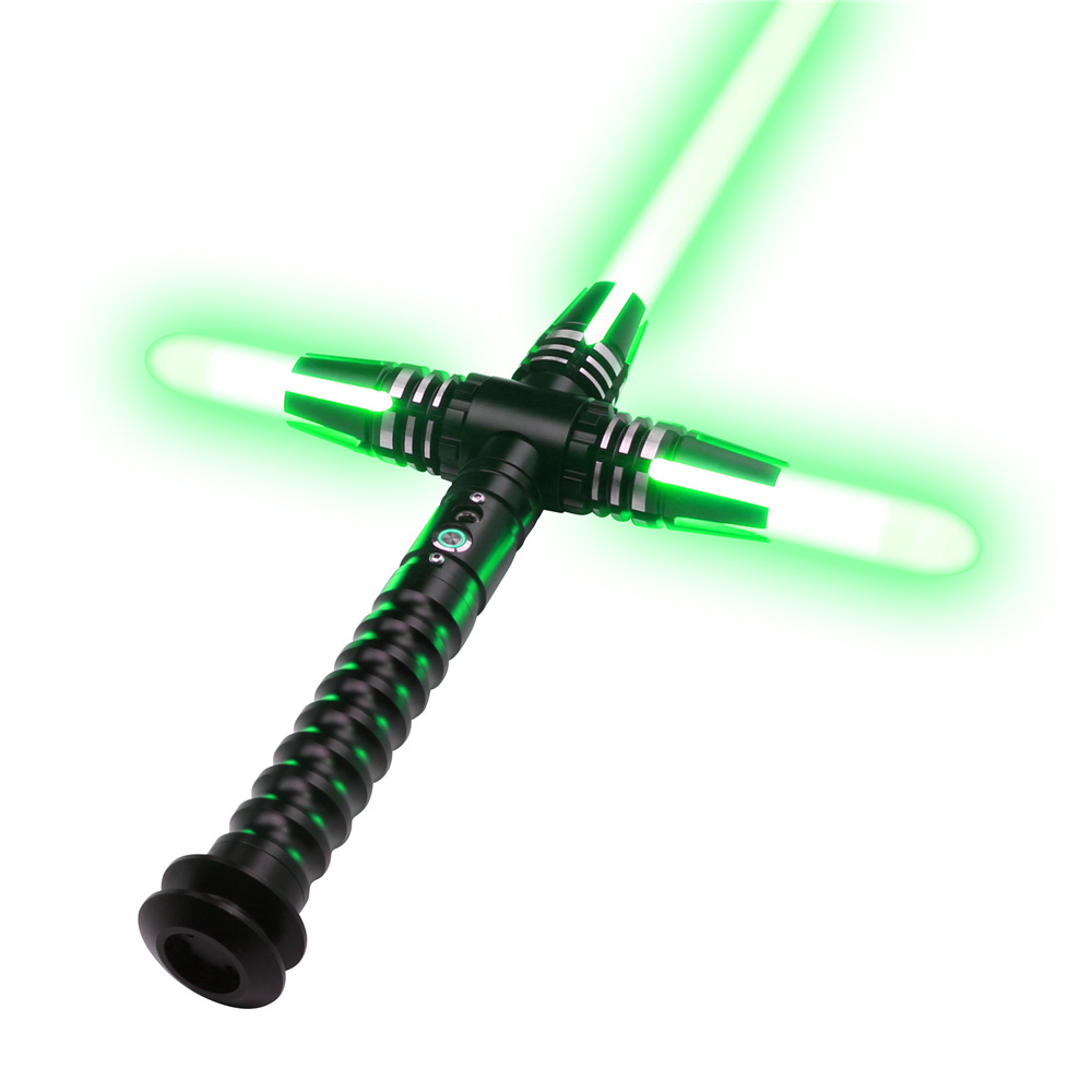 TXQSABER Kylo Ren Neopixel Smooth Swing Crossguard Lightsaber 12 Color Changing 10 Soundfonts 1 inch Metal Hilt Laser Sword Toys