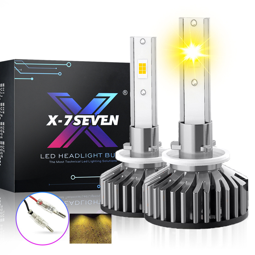 X-7SEVEN Factory X-F2 auto cars led light H7 H9 H11 H13 H4 led headlight 75W 7500LM 3000K Yellow for car headlight Best selling