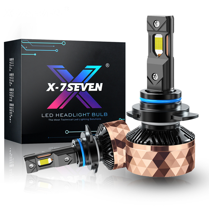 X-7SEVEN Apollo Rose New Upgrade 220w 50000 Lumens Automobiles 9012 Headlamp 6500K Cool White  Led Headlight Bulb For Car