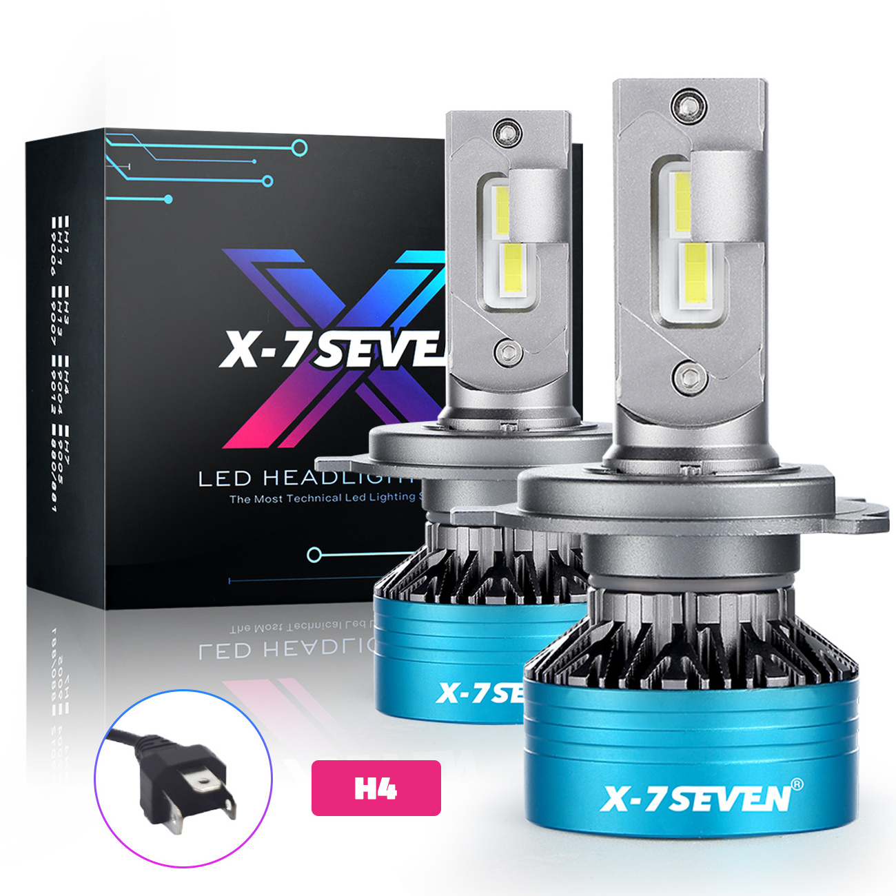 X-7SEVEN Premium X-Apollo Yellow 3500K 120W 12000Lumen H4 H13 9004 9007 LED Headlight Bulbs For Motorcycle And Cars