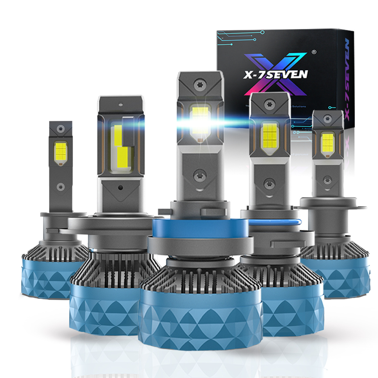 X-7SEVEN New product Apollo Plus 190W 38000LM 6500K Csp H1 H4 H7 H8 H9 H11 9005 9006 9012 Canbus no error car headlight bulbs