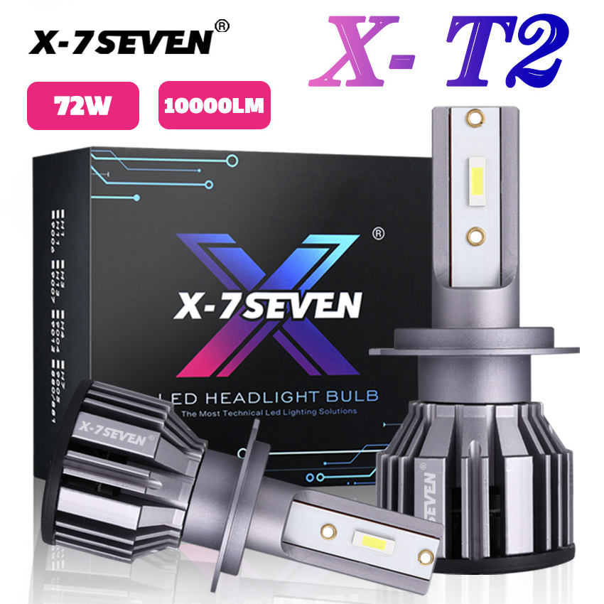 X-7SEVEN Automobiles high brightness illumination T2 led headlight bulbs h7 h4 h1 h3 h11 6800 lumens 68w car led headlights