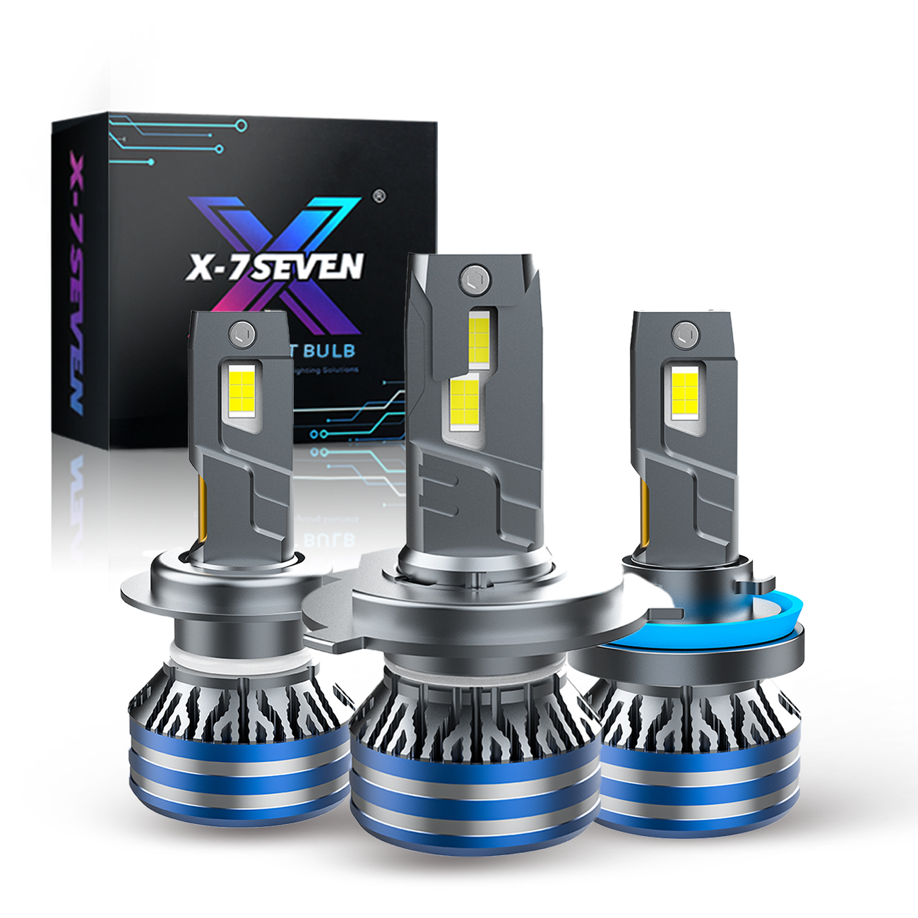 X-7SEVEN Auto Lighting System 150W 6500K Yuniverse H1 H3 H4 H7 H11 Car Accessories 28000LM 9004 9007 Led Headlight Bulb