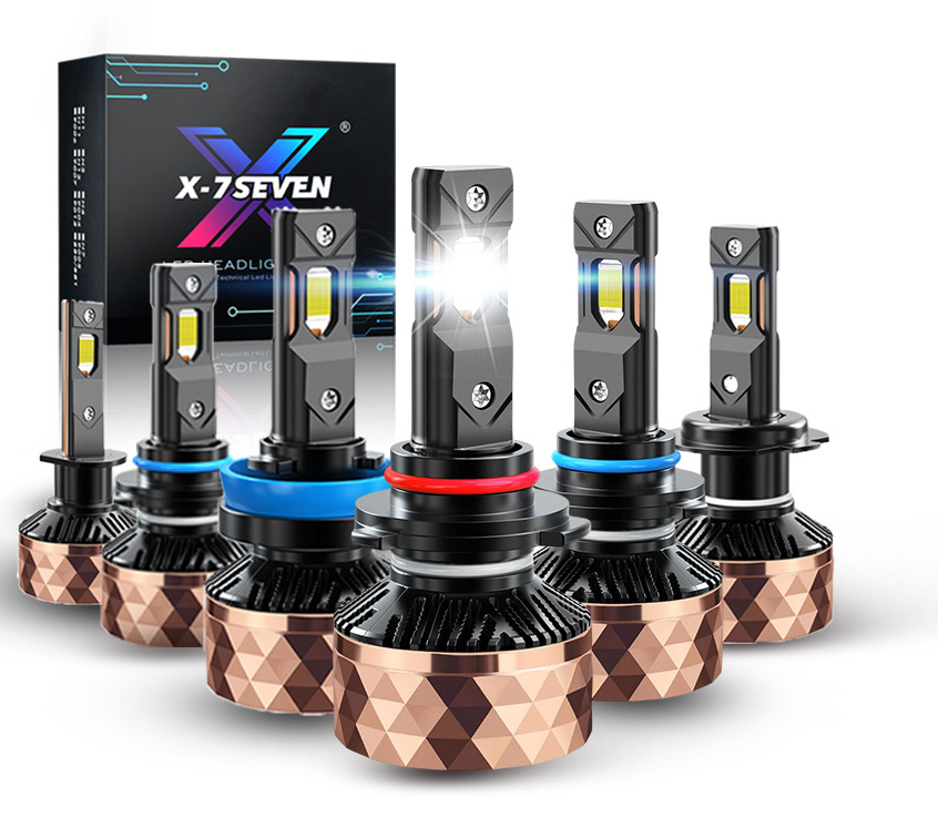 X-7SEVEN Factory Custom logo Apollo Rose 220W 50000LM 12V focos luces auto light bulb canbus car led headlight led h4 para