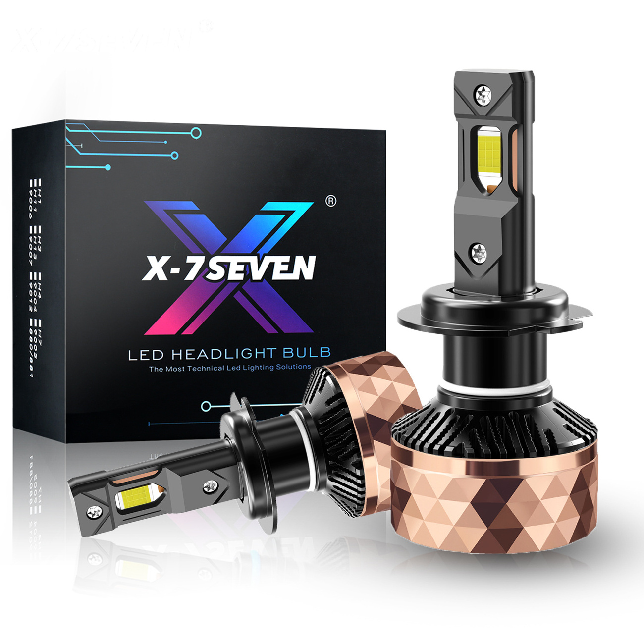 X-7SEVEN Factory Custom logo Apollo Rose 220W 50000LM 12V focos luces auto light bulb canbus car led headlight led h4 para