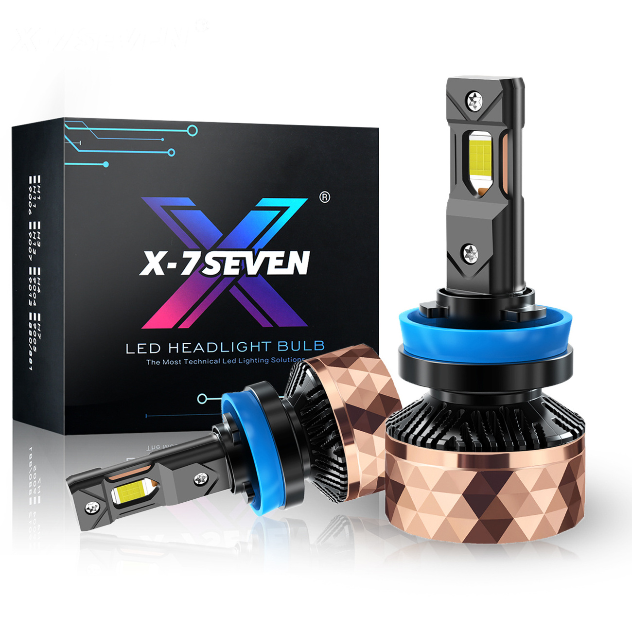 X-7SEVEN Factory Custom logo Apollo Rose 220W 50000LM 12V focos luces auto light bulb canbus car led headlight led h4 para