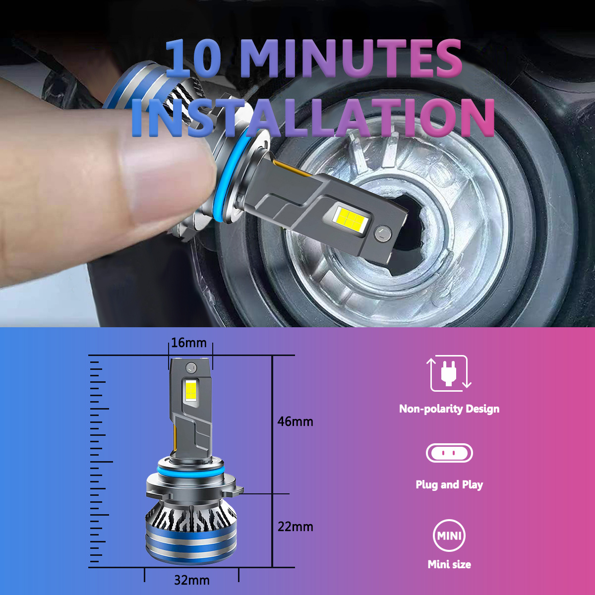 X-7SEVEN Yuniverse New Series 150W Car Light Bulb H11 H7 Led 9006 Canbus 12V H15 Luces Focos Kit 9005 H4 Led Headlights 28000Lm