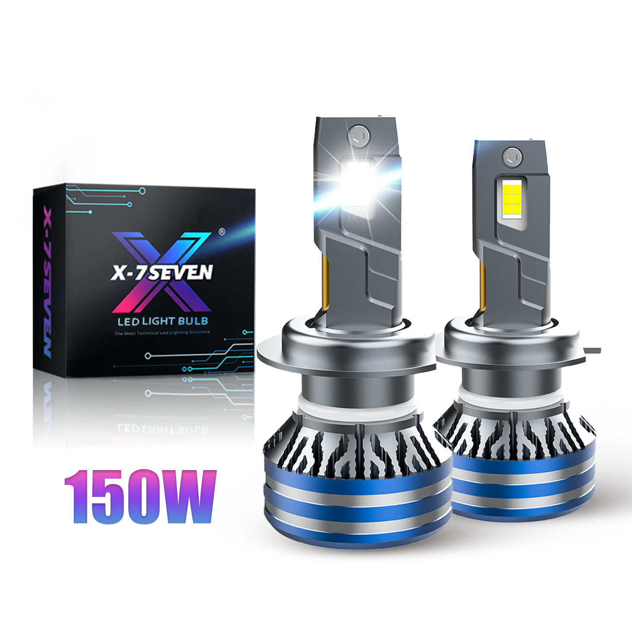 X-7SEVEN Factory Price Yuniverse 12V 150W 28000LM 6500K H8 H9 H11 CSP Chip 9005 Single Beam Car LED Headlight Bulbs