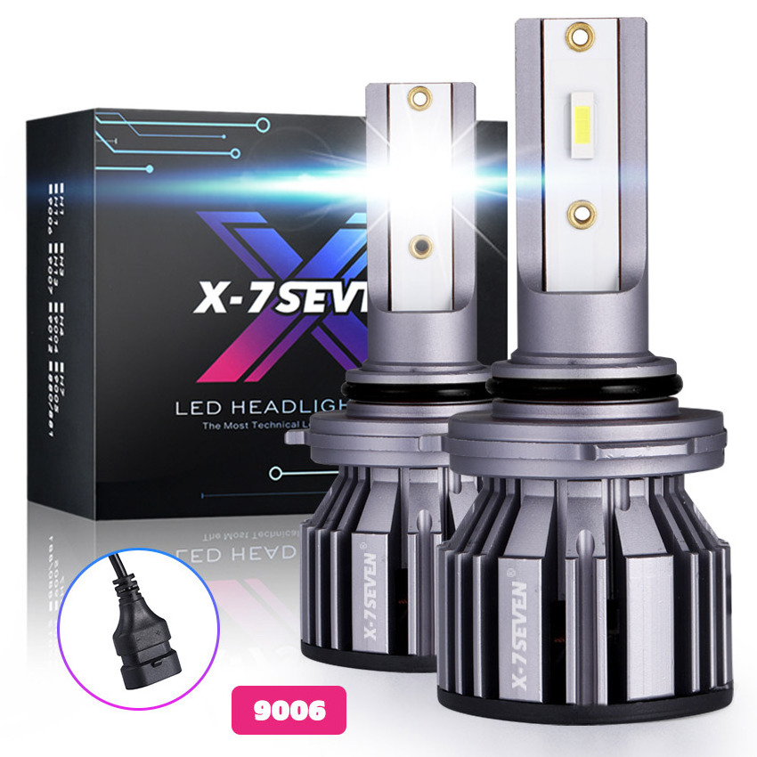 X-7SEVEN 2024 T2 68W 6800LM 6500K CSP Chips H7 H4 H11 9005 9006 9004 9007 H13 Car LED Headlight Bulbs Factory Direct Sale