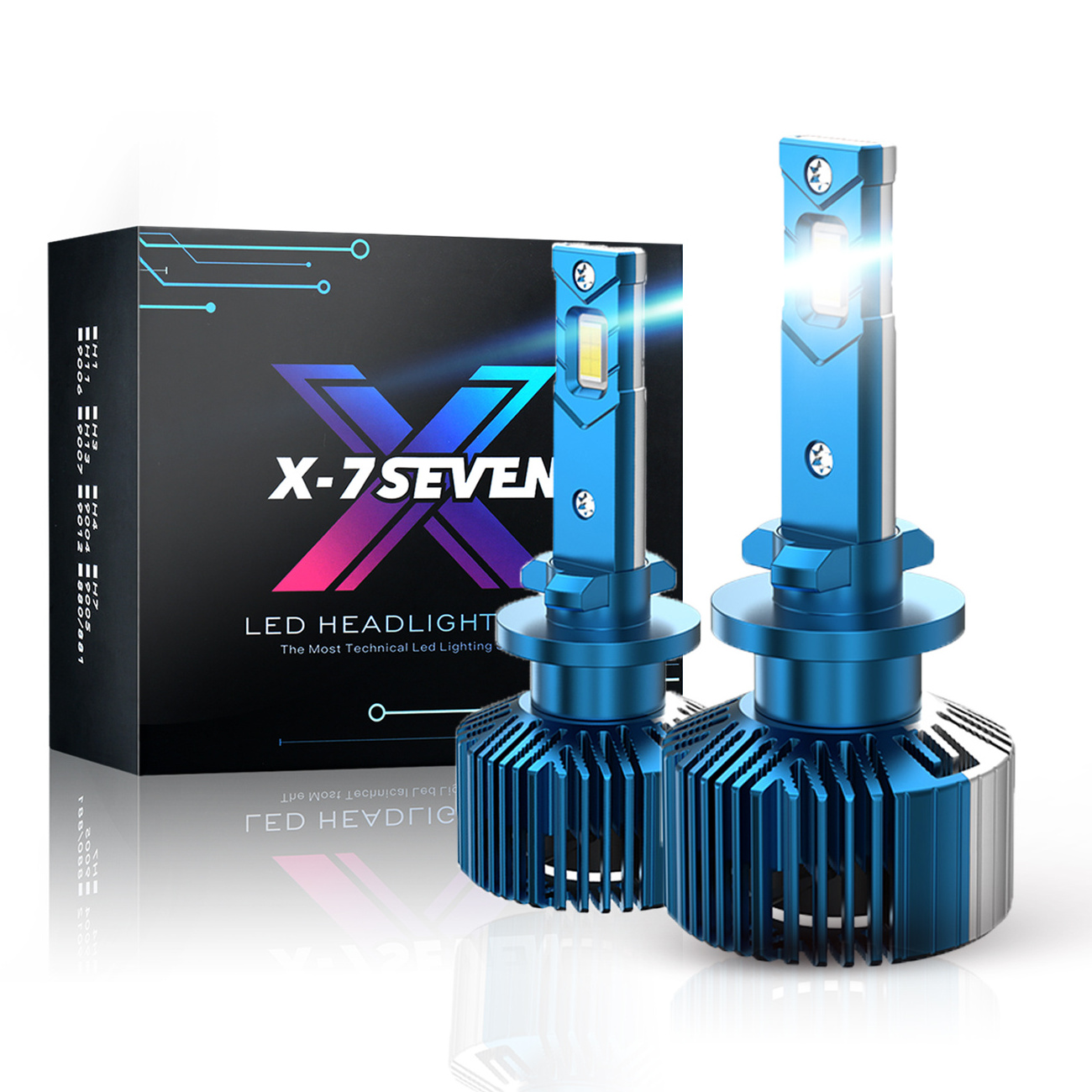 X-7SEVEN Emperor Pro 115W 13000LM 6500K CSP Chips H1 H4 H7 H11 H13 9004 9005 9006 9007 9012 LED Headlight Bulb