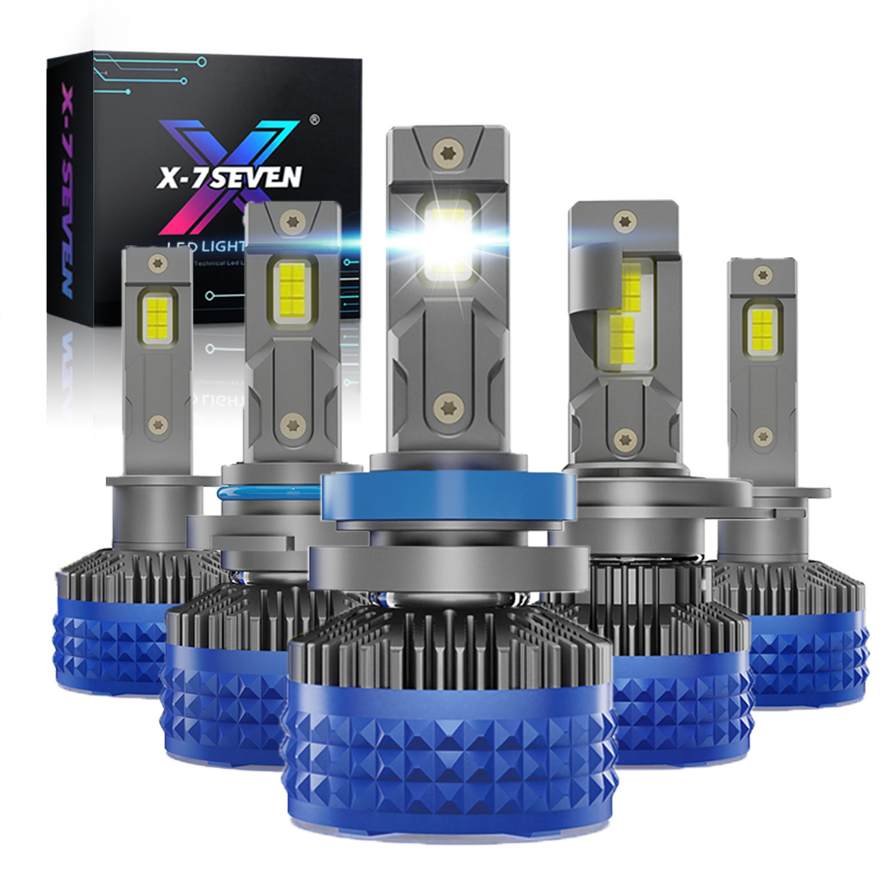 X-7SEVEN 2024 Ultra Pro Super High Power 130W 24000LM 6500K CSP Chip H1 H7 H8 H9 H11 9005 9006 9012 Led Headlight Bulbs