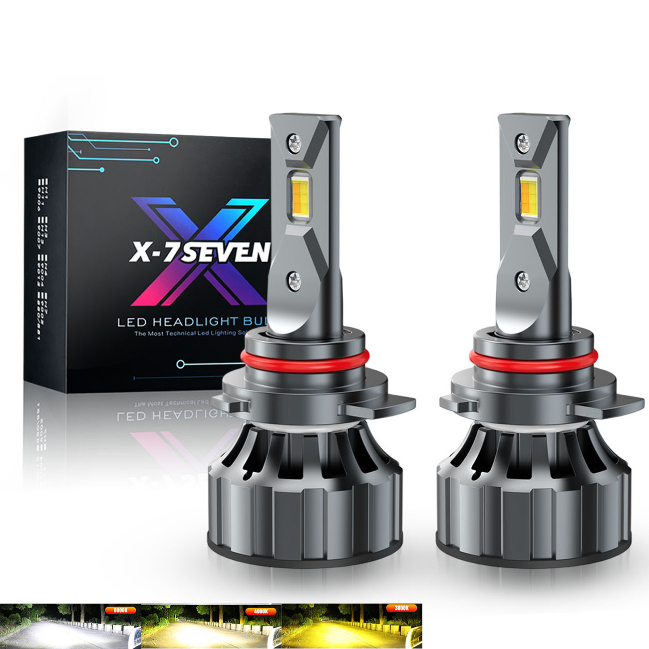 X-7SEVEN Luces LED para Automovtive Hb3 Hb4 85w 9005 Faros LED para Autos Headlights 9006 h11 H4 3 Color Change LED Bulbs