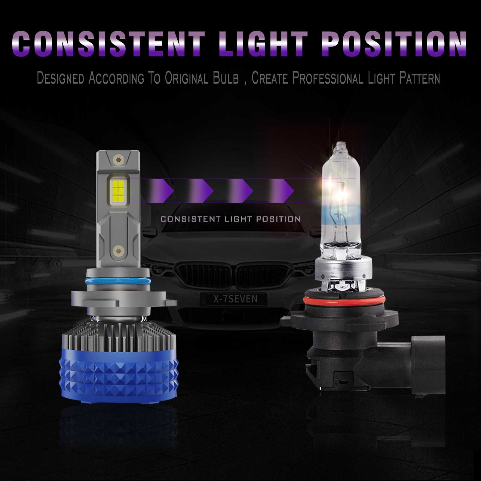 X-7SEVEN Best Selling New Product High Power Ultra Pro 130W 24000LM H1 H4 H7 H11 H13 9005 9006 9007 9012 880 LED Headlight Bulbs