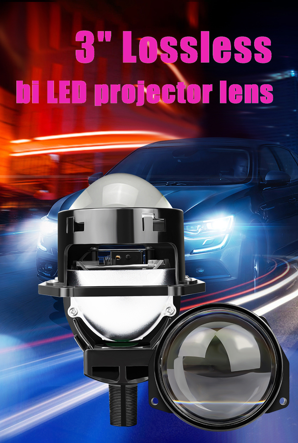 X-7SEVEN 2024 120W 6500K A99 120W high low beam Headlight bright 6000K 12000Lm biled projector 3 inch Projector lens