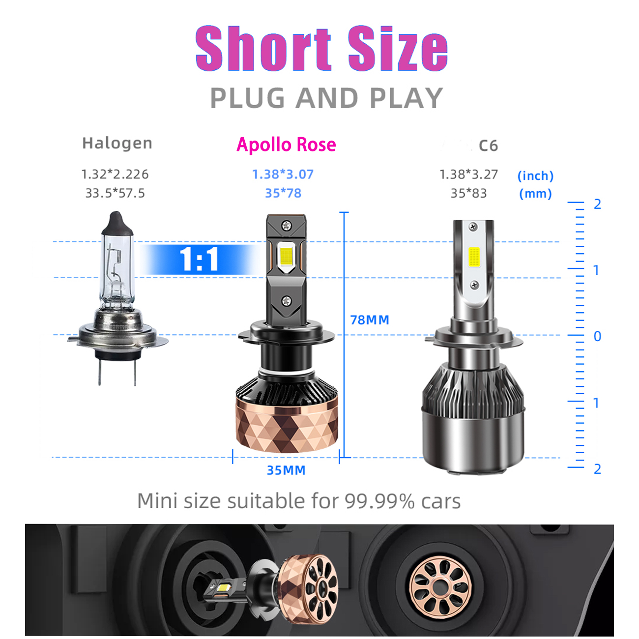 X-7SEVEN 220W 9005 LED Headlight Bulb High Power 6500K 50000Lm Beam H1 H4 H7 H11 LED Headlight 12V HB4 9006 9012 LED