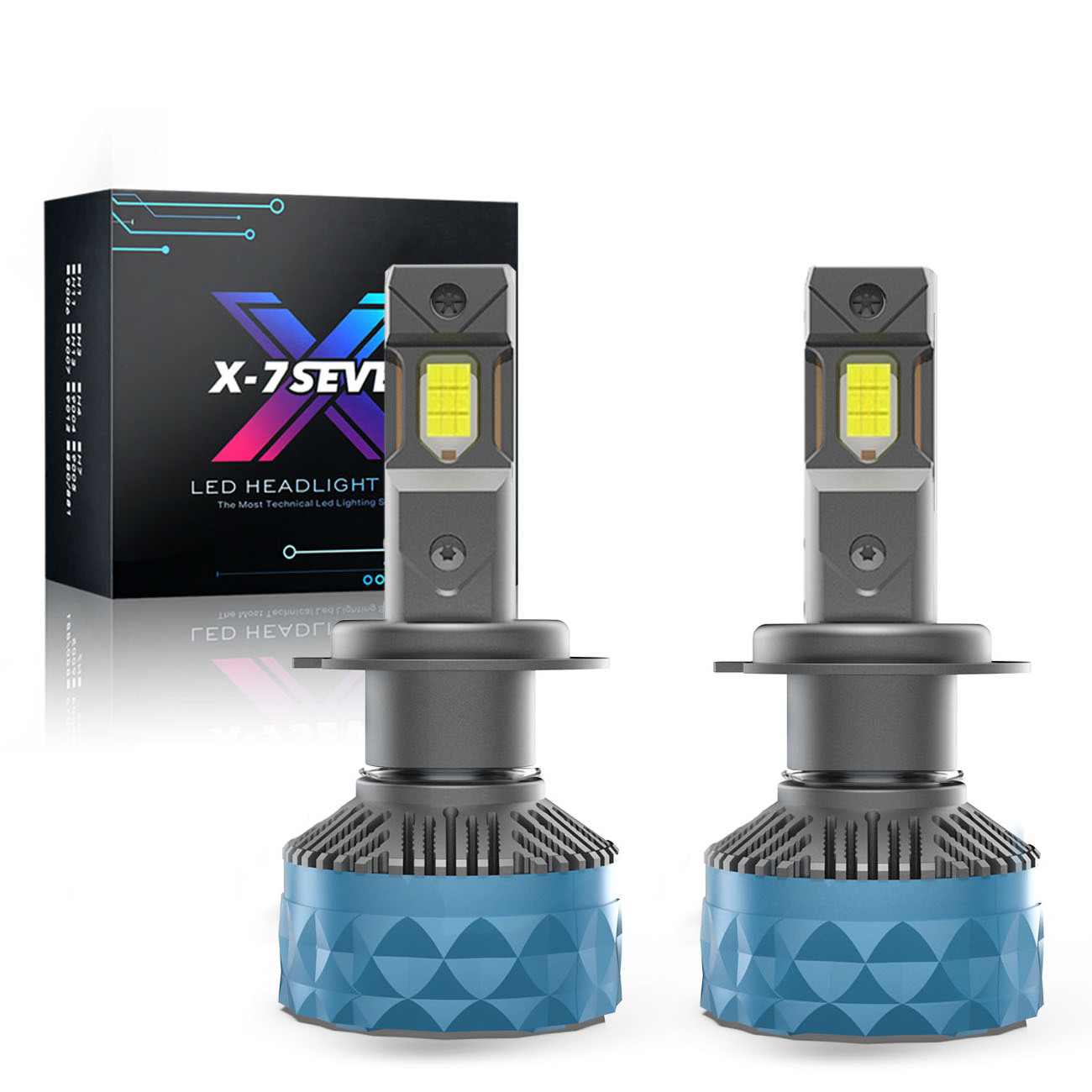 X-7SEVEN High Power 190W 38000Lm H7 12V High Low Beam H4 LED Headlight Bulb 6500K White H1 H11 9005 9006 9012 led