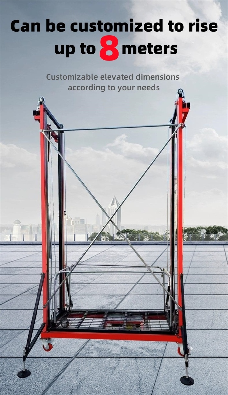 Electric 2-8M 500KG Remote Control Mobile Construction Ladder Lift ...