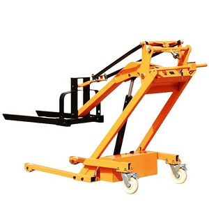 Small Simple Portable Electric Forklift Truck with Curved Arm Hydraulic Handling Elevated Lifting Stack Direct Factory Sales