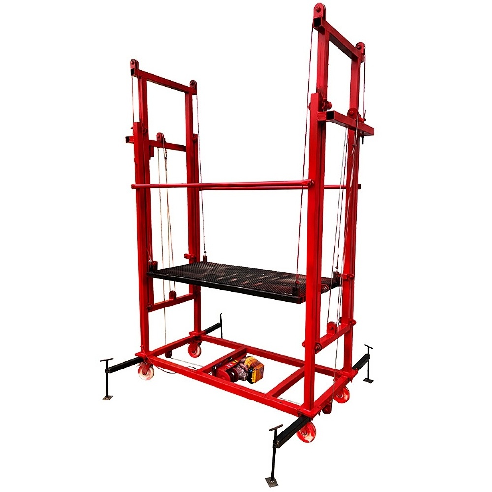 Electric 2-8M 500KG Remote Control Mobile Construction Ladder Lift Platform  Scaffolding Folding Ladder