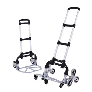 Aluminum hand luggage trolley Folding stair climbing rubber wheel silent shopping hand luggage trolley