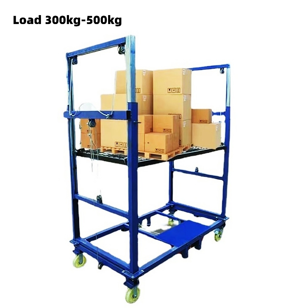 Electric 2-8M 500KG Remote Control Mobile Construction Ladder Lift Platform  Scaffolding Folding Ladder