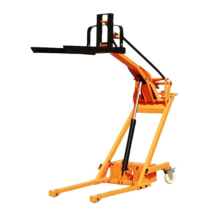 Small Simple Portable Electric Forklift Truck with Curved Arm Hydraulic Handling Elevated Lifting Stack Direct Factory Sales