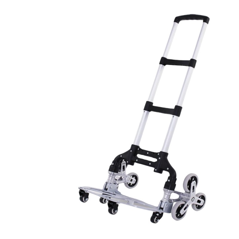 Aluminum hand luggage trolley Folding stair climbing rubber wheel silent shopping hand luggage trolley