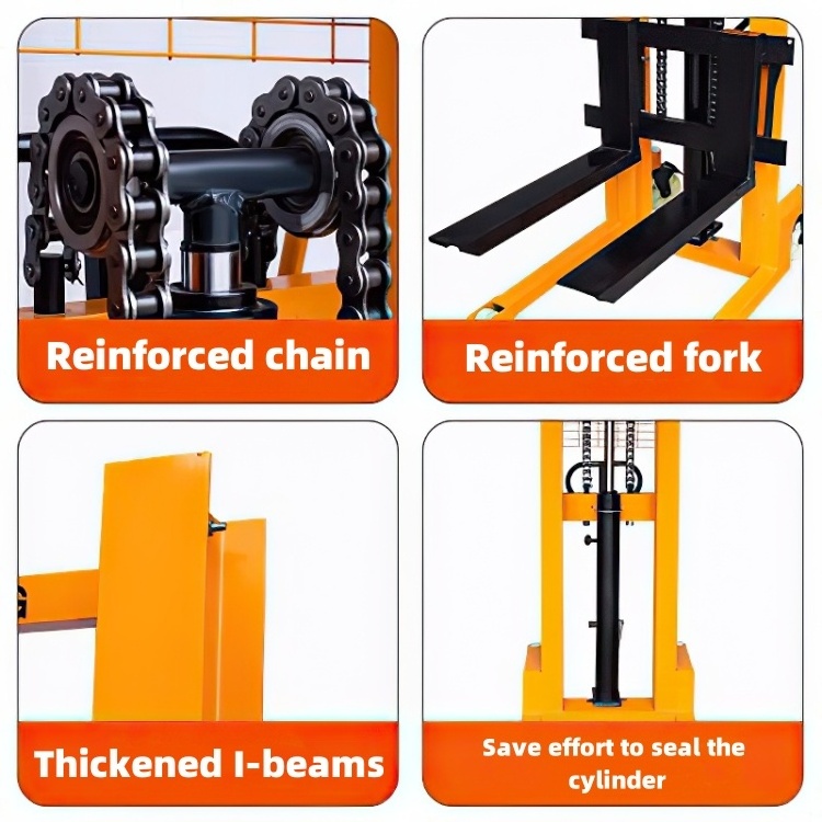 Chinese Hydraulic Manual Hand Stacker Forklift 1t 1.6m Lifting Manual Reach Stacker Price